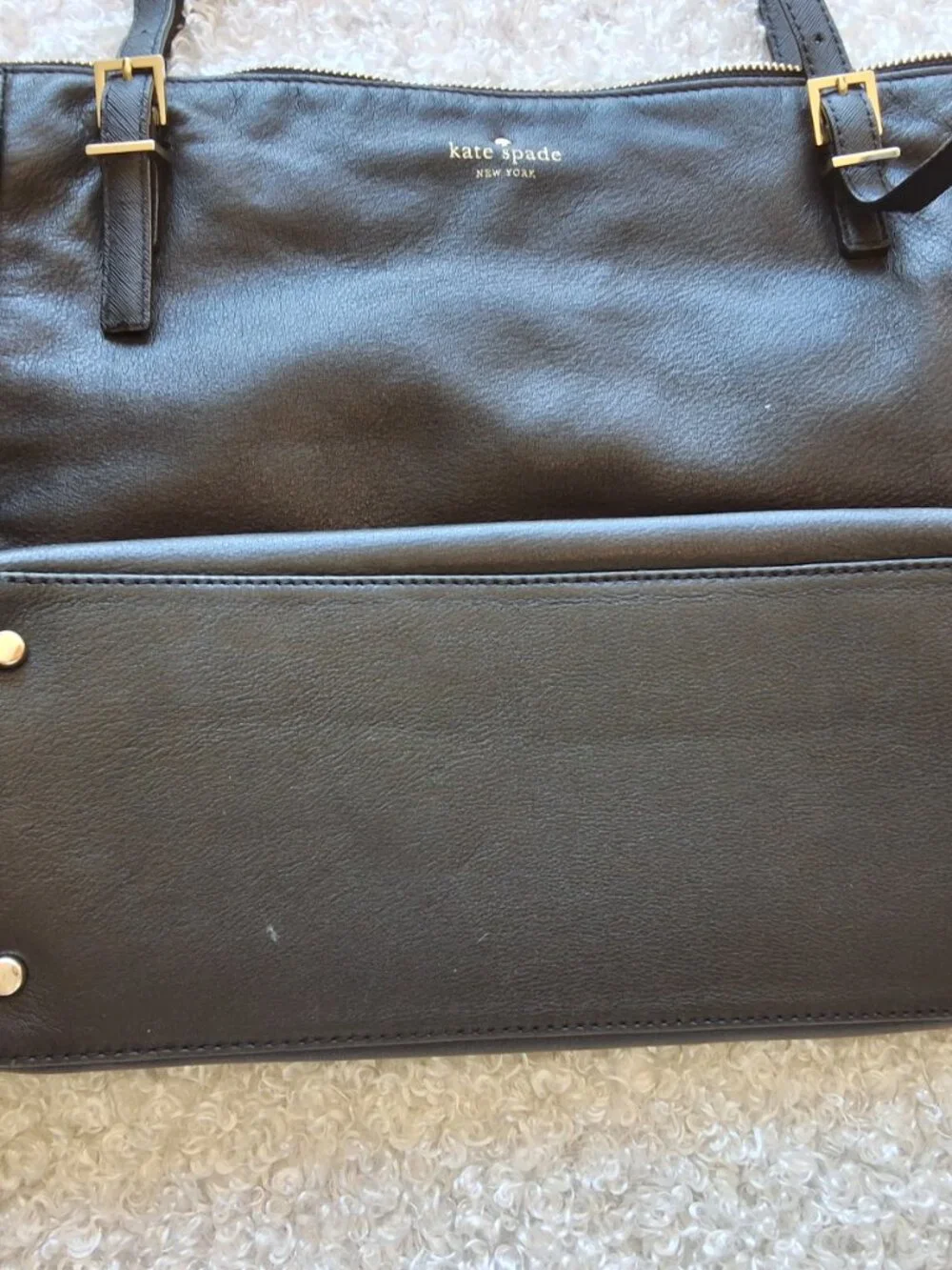 Kate Spade Black Leather Tote Bag